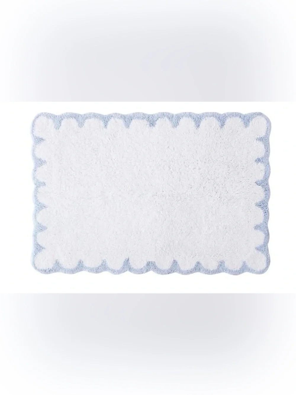 Peri Home bath rug 20”x30” blue white scallop